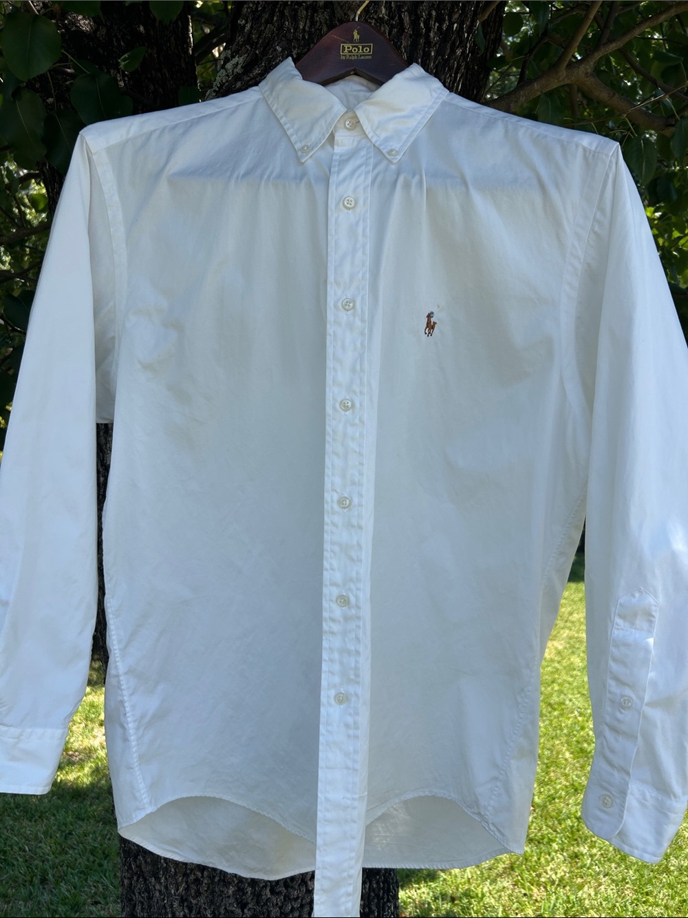 Polo by Ralph Lauren White Button-Down Shirt with Embroidered Pony